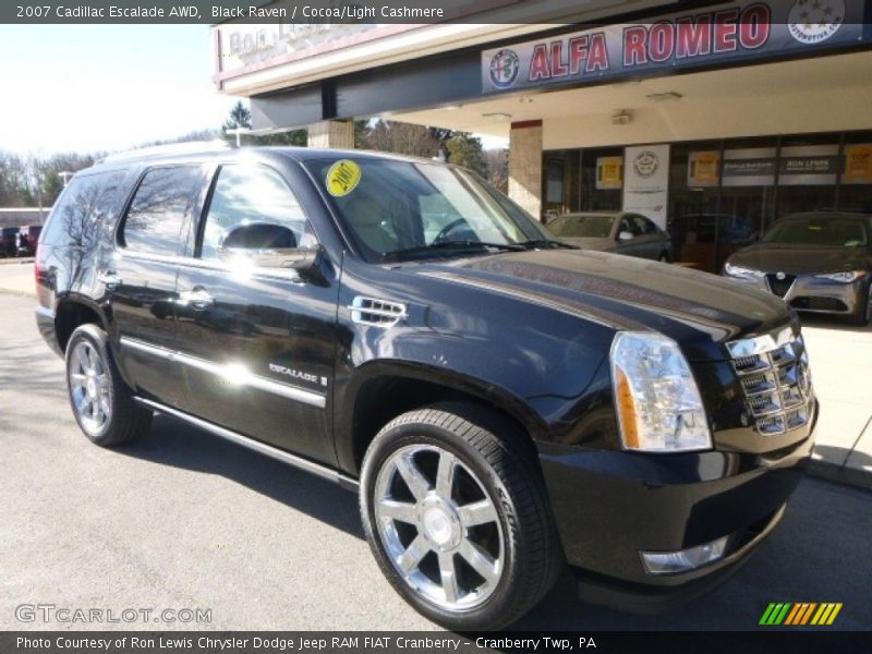 Black Raven / Cocoa/Light Cashmere 2007 Cadillac Escalade AWD