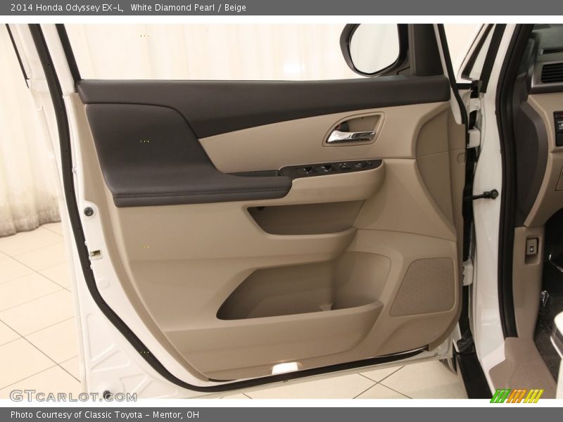 White Diamond Pearl / Beige 2014 Honda Odyssey EX-L