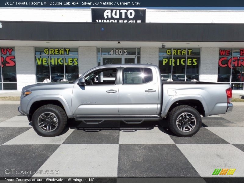 Silver Sky Metallic / Cement Gray 2017 Toyota Tacoma XP Double Cab 4x4