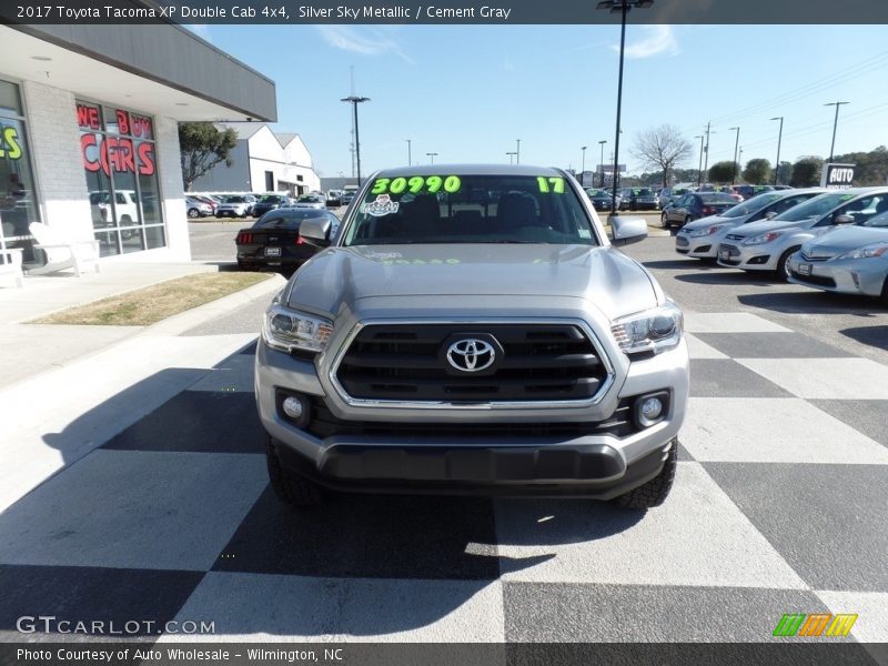 Silver Sky Metallic / Cement Gray 2017 Toyota Tacoma XP Double Cab 4x4