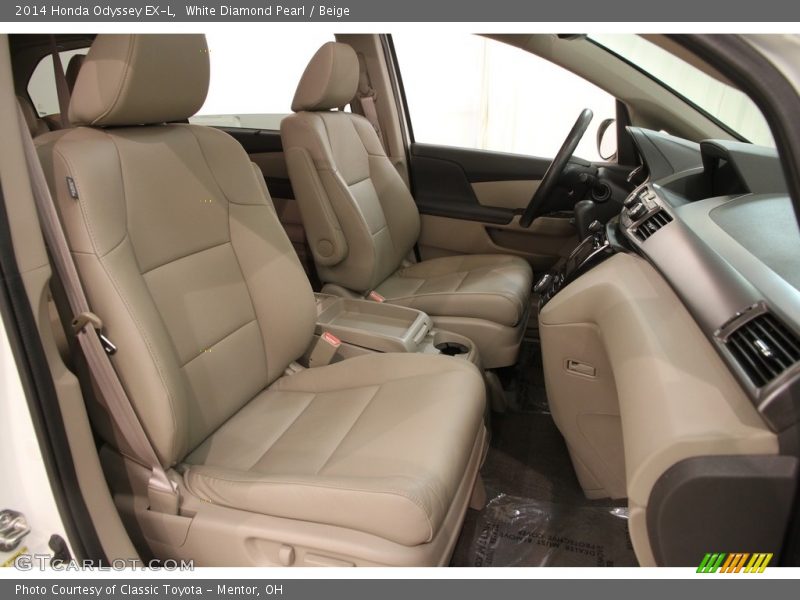 White Diamond Pearl / Beige 2014 Honda Odyssey EX-L