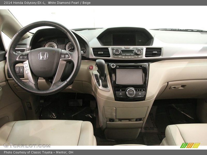 White Diamond Pearl / Beige 2014 Honda Odyssey EX-L