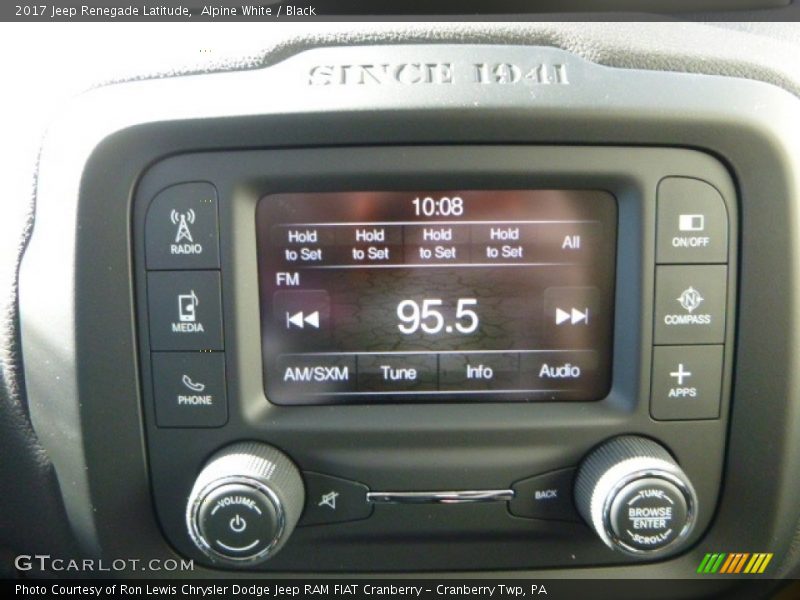 Alpine White / Black 2017 Jeep Renegade Latitude
