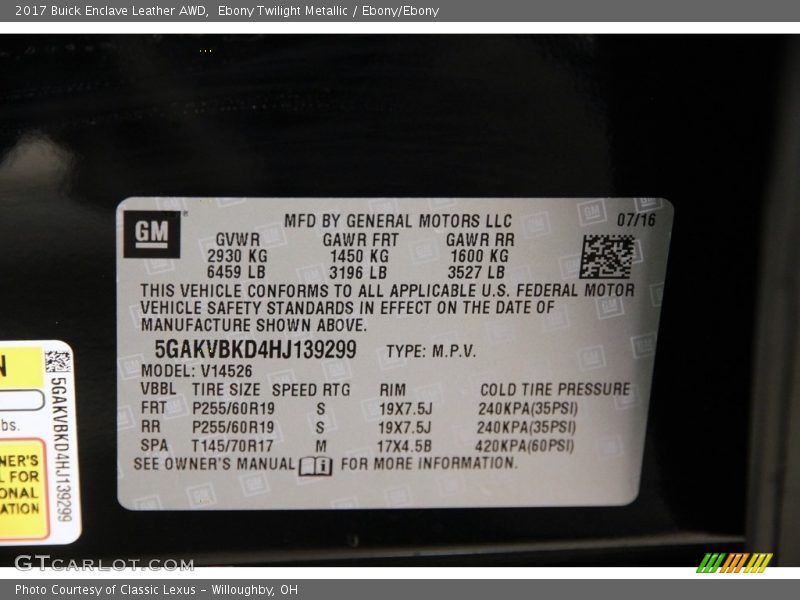Ebony Twilight Metallic / Ebony/Ebony 2017 Buick Enclave Leather AWD