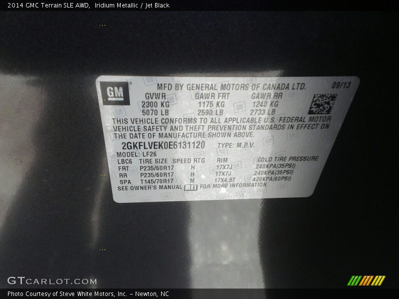 Iridium Metallic / Jet Black 2014 GMC Terrain SLE AWD
