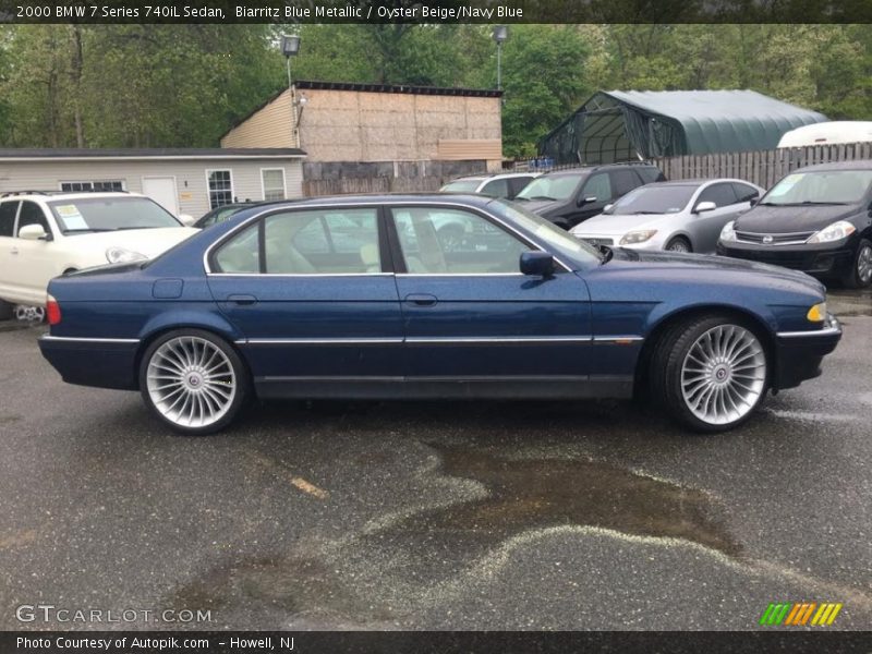 Biarritz Blue Metallic / Oyster Beige/Navy Blue 2000 BMW 7 Series 740iL Sedan