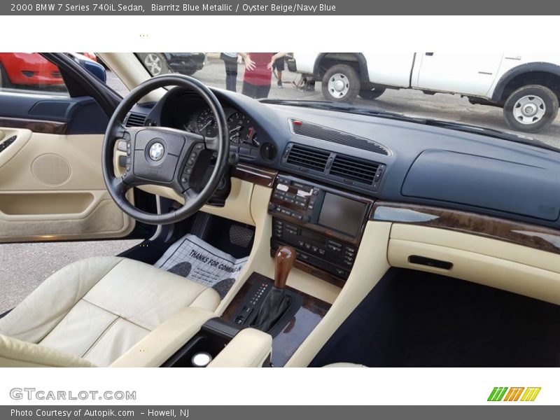 Biarritz Blue Metallic / Oyster Beige/Navy Blue 2000 BMW 7 Series 740iL Sedan