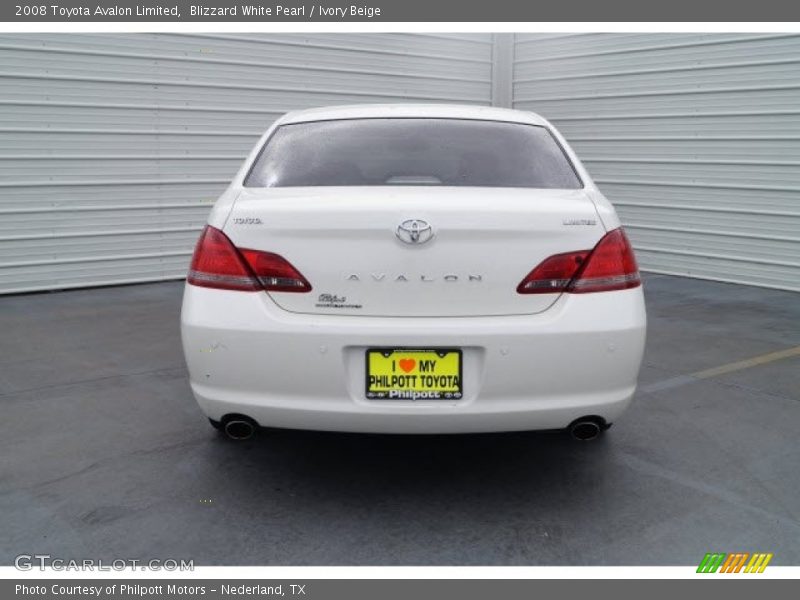 Blizzard White Pearl / Ivory Beige 2008 Toyota Avalon Limited
