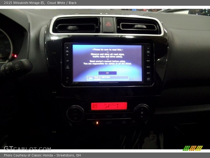 Cloud White / Black 2015 Mitsubishi Mirage ES