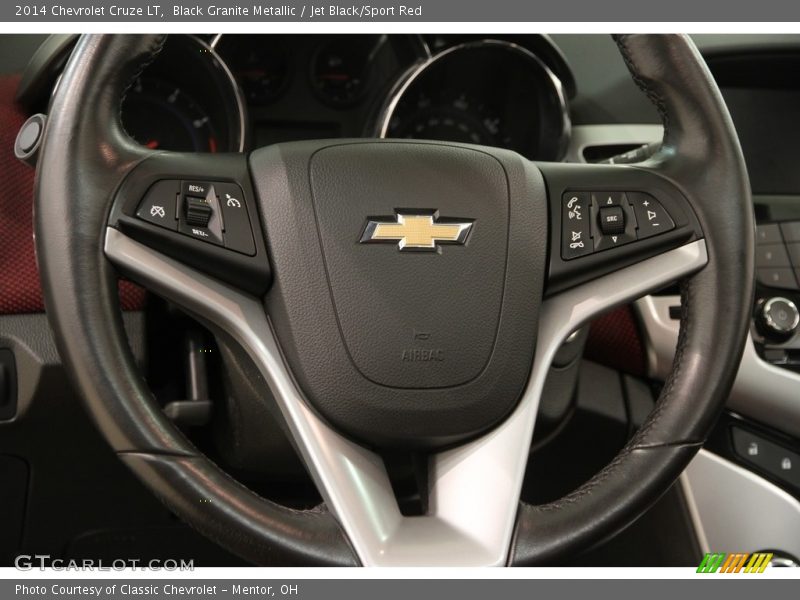 Black Granite Metallic / Jet Black/Sport Red 2014 Chevrolet Cruze LT