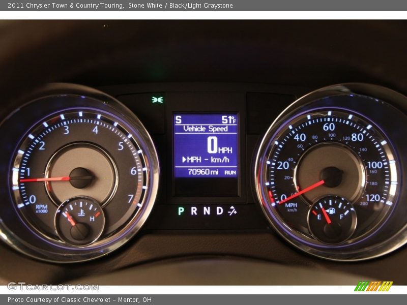 Stone White / Black/Light Graystone 2011 Chrysler Town & Country Touring
