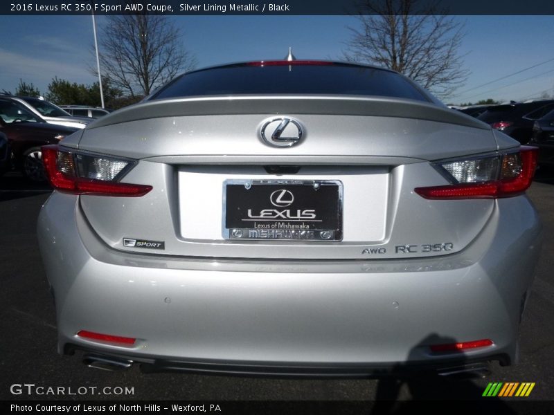 Silver Lining Metallic / Black 2016 Lexus RC 350 F Sport AWD Coupe