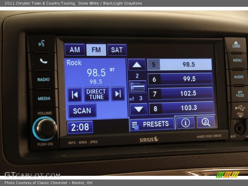 Stone White / Black/Light Graystone 2011 Chrysler Town & Country Touring