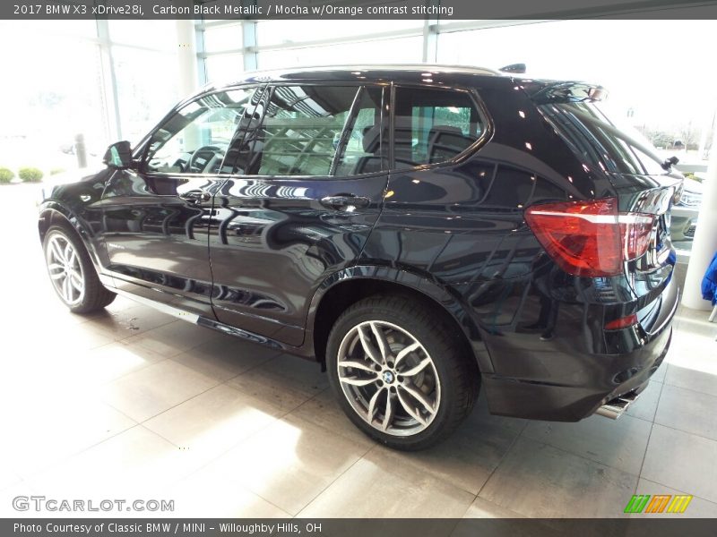 Carbon Black Metallic / Mocha w/Orange contrast stitching 2017 BMW X3 xDrive28i