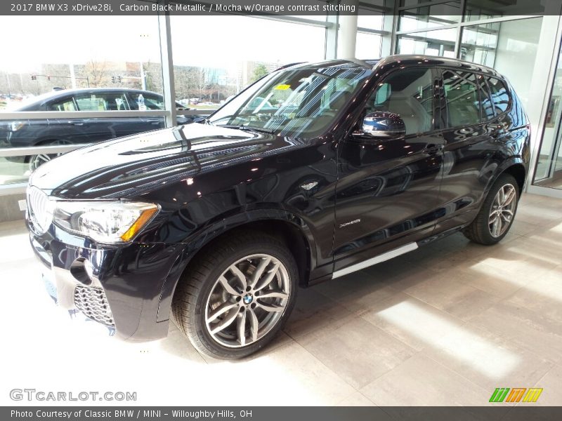 Carbon Black Metallic / Mocha w/Orange contrast stitching 2017 BMW X3 xDrive28i