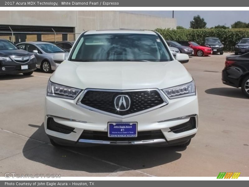 White Diamond Pearl / Espresso 2017 Acura MDX Technology