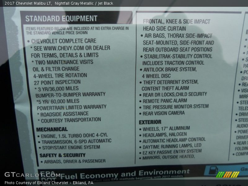 Nightfall Gray Metallic / Jet Black 2017 Chevrolet Malibu LT