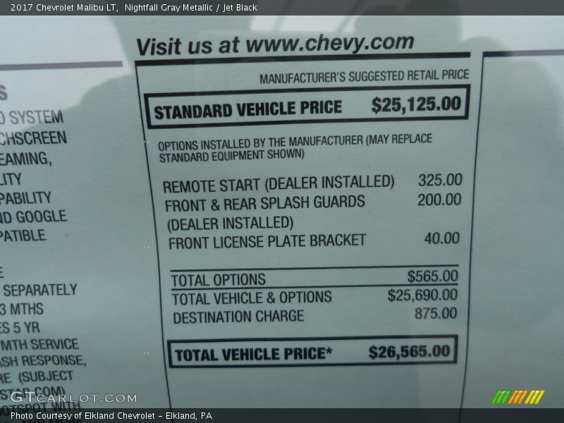 Nightfall Gray Metallic / Jet Black 2017 Chevrolet Malibu LT