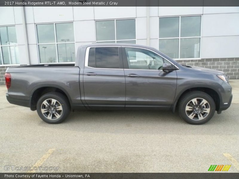 Modern Steel Metallic / Gray 2017 Honda Ridgeline RTL-T AWD