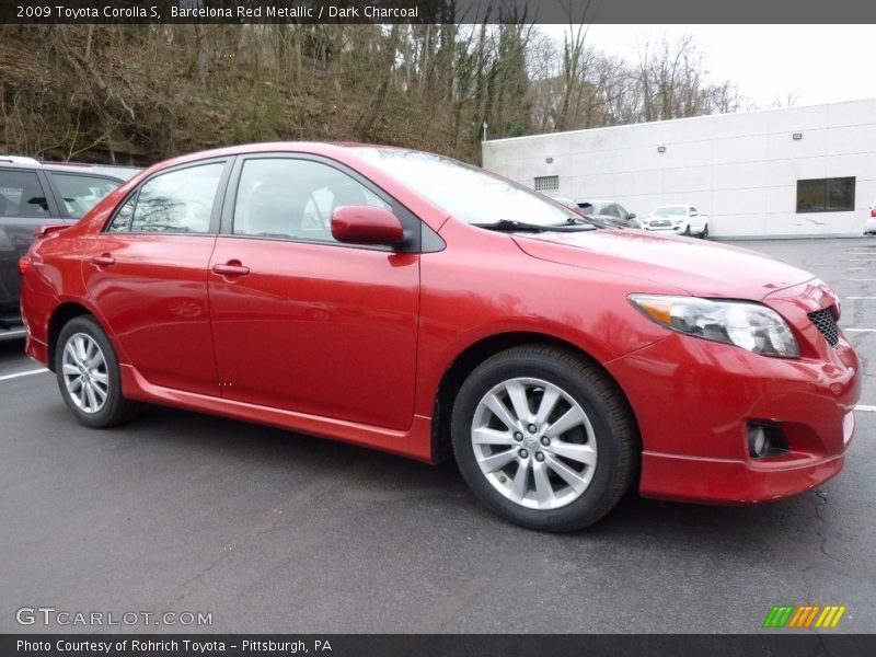 Barcelona Red Metallic / Dark Charcoal 2009 Toyota Corolla S