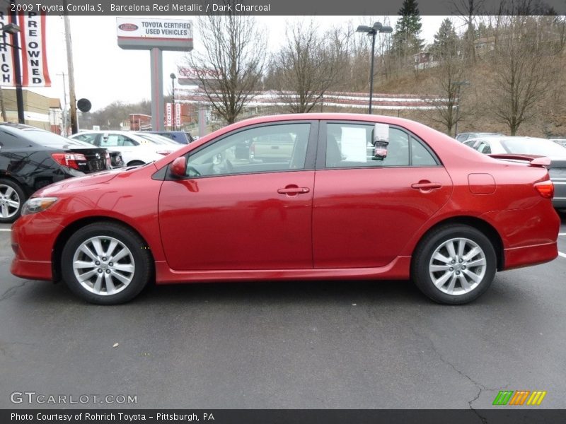 Barcelona Red Metallic / Dark Charcoal 2009 Toyota Corolla S