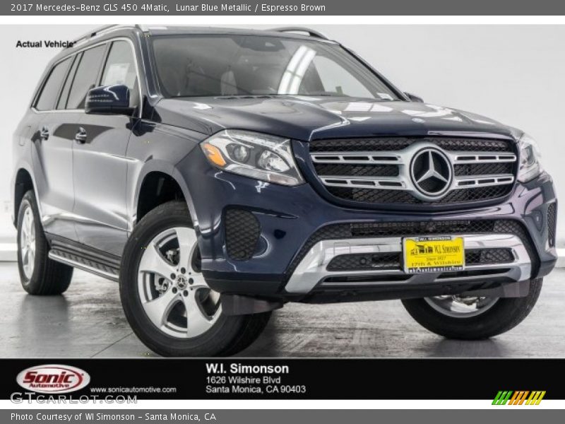 Lunar Blue Metallic / Espresso Brown 2017 Mercedes-Benz GLS 450 4Matic