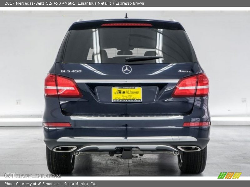 Lunar Blue Metallic / Espresso Brown 2017 Mercedes-Benz GLS 450 4Matic