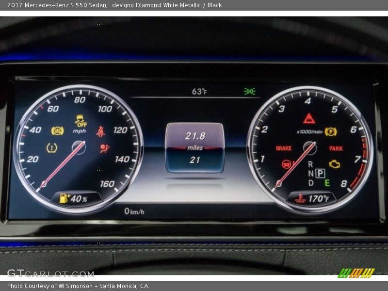  2017 S 550 Sedan 550 Sedan Gauges