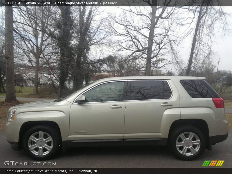 Champagne Silver Metallic / Jet Black 2014 GMC Terrain SLE AWD