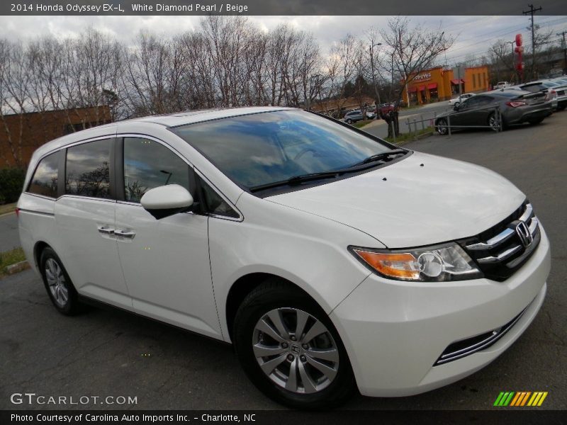 White Diamond Pearl / Beige 2014 Honda Odyssey EX-L