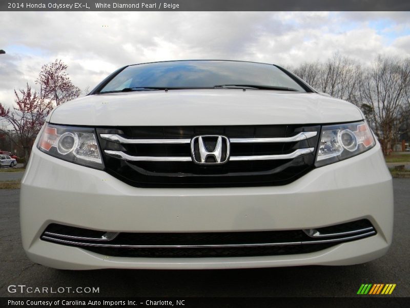 White Diamond Pearl / Beige 2014 Honda Odyssey EX-L