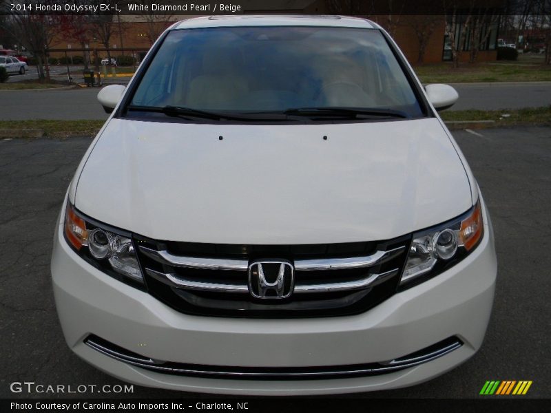 White Diamond Pearl / Beige 2014 Honda Odyssey EX-L