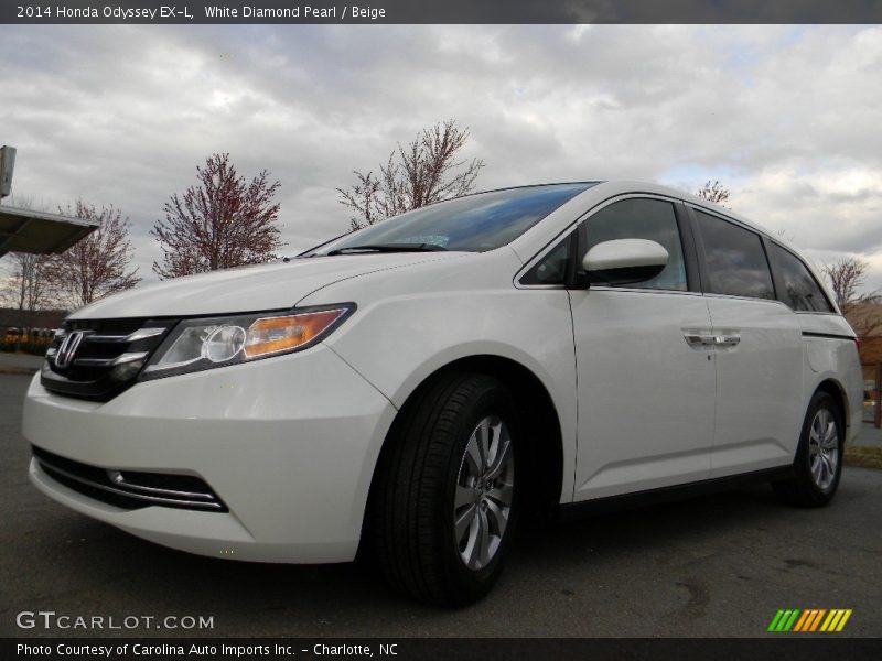 White Diamond Pearl / Beige 2014 Honda Odyssey EX-L