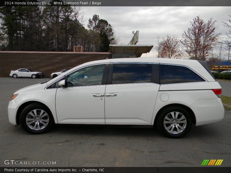 White Diamond Pearl / Beige 2014 Honda Odyssey EX-L