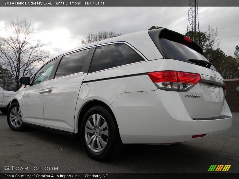 White Diamond Pearl / Beige 2014 Honda Odyssey EX-L