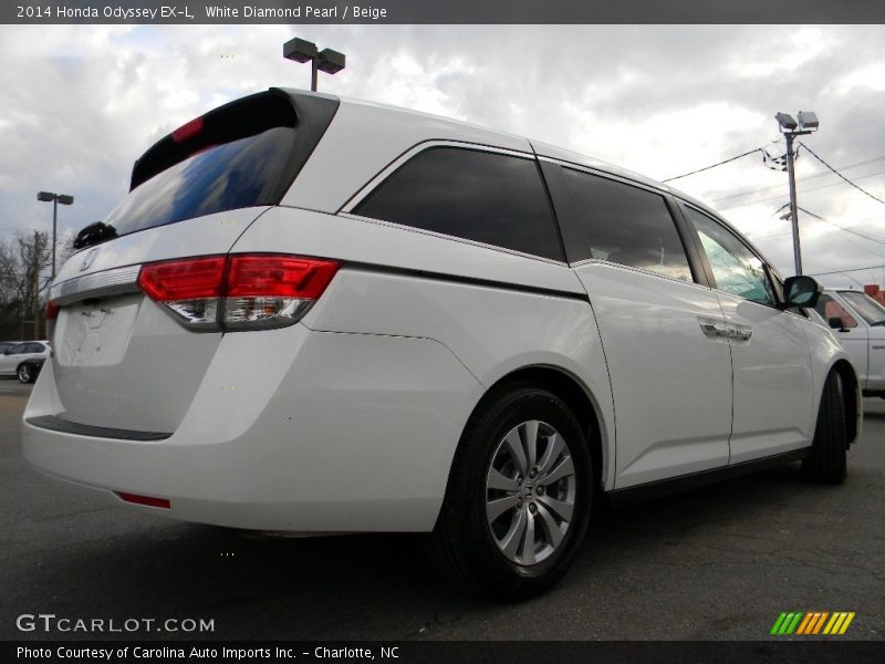 White Diamond Pearl / Beige 2014 Honda Odyssey EX-L