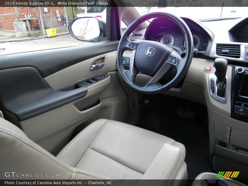 White Diamond Pearl / Beige 2014 Honda Odyssey EX-L
