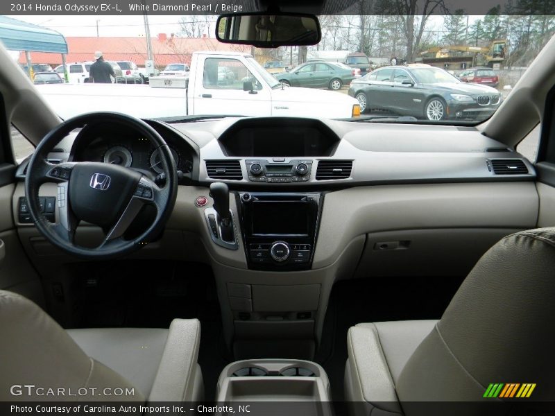 White Diamond Pearl / Beige 2014 Honda Odyssey EX-L