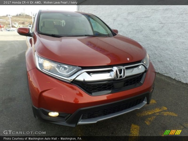 Molten Lava Pearl / Ivory 2017 Honda CR-V EX AWD