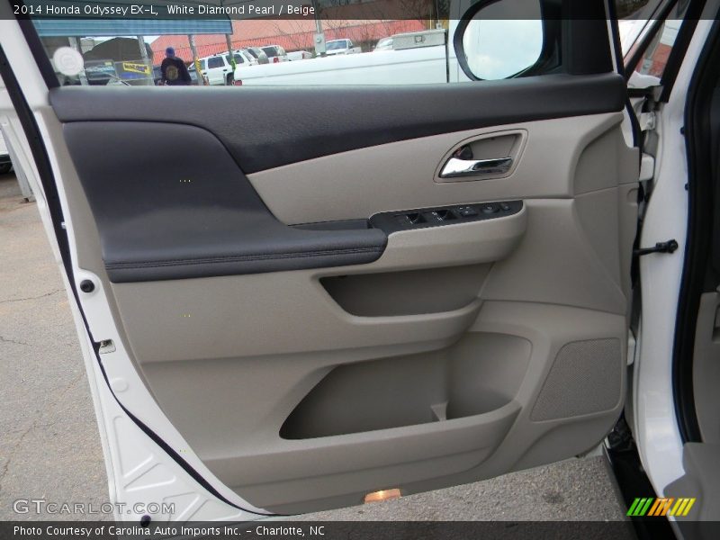 White Diamond Pearl / Beige 2014 Honda Odyssey EX-L