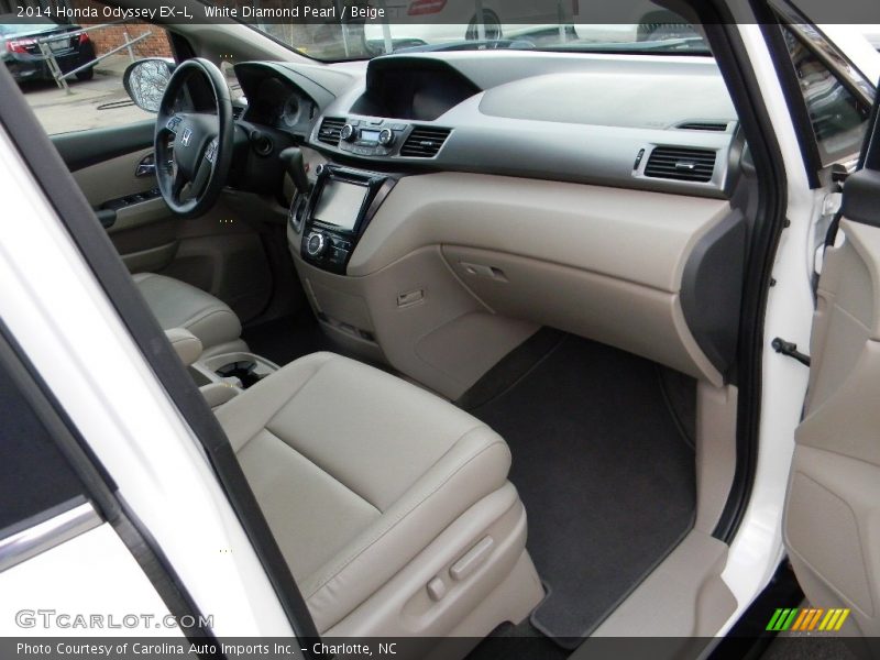White Diamond Pearl / Beige 2014 Honda Odyssey EX-L