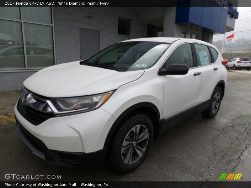White Diamond Pearl / Ivory 2017 Honda CR-V LX AWD