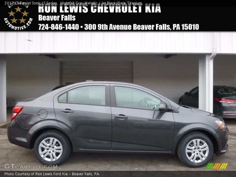Nightfall Gray Metallic / Jet Black/Dark Titanium 2017 Chevrolet Sonic LS Sedan