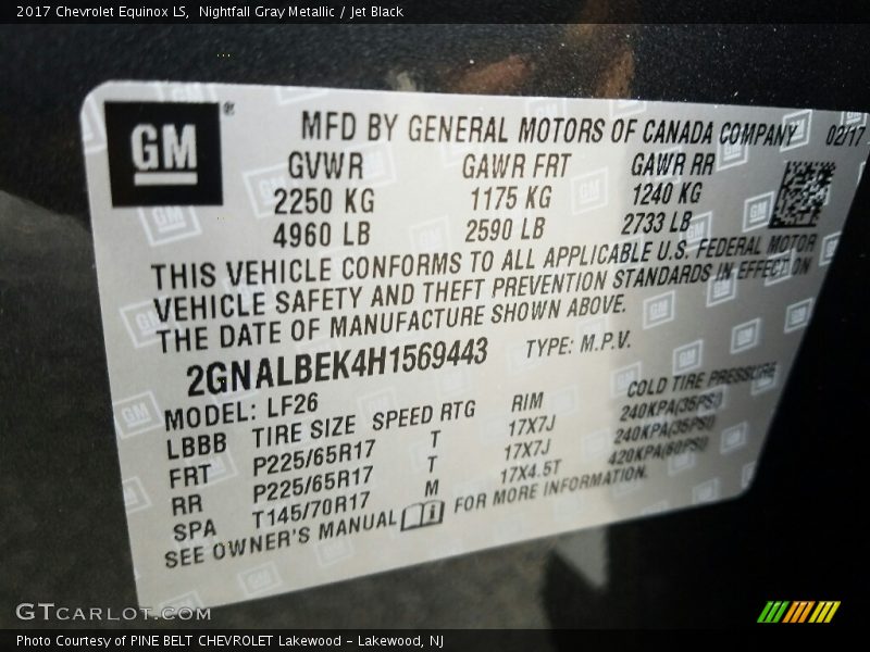 Nightfall Gray Metallic / Jet Black 2017 Chevrolet Equinox LS