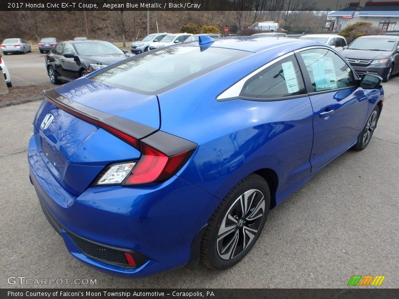 Aegean Blue Metallic / Black/Gray 2017 Honda Civic EX-T Coupe