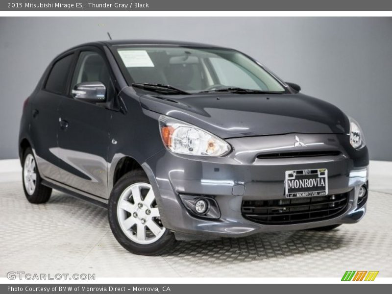 Thunder Gray / Black 2015 Mitsubishi Mirage ES