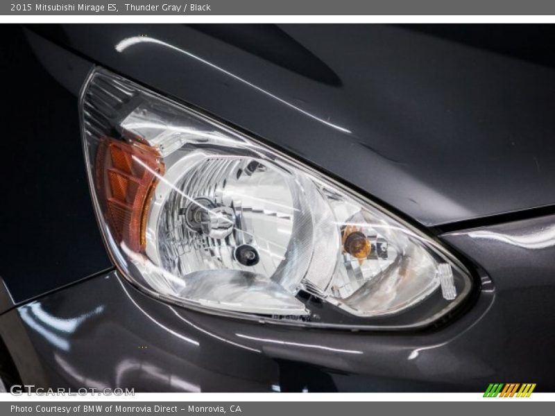 Thunder Gray / Black 2015 Mitsubishi Mirage ES