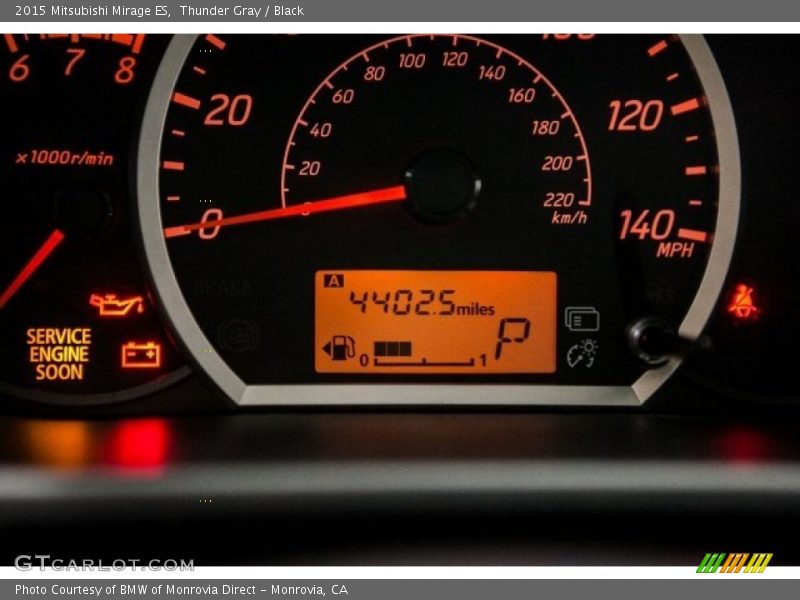 Thunder Gray / Black 2015 Mitsubishi Mirage ES
