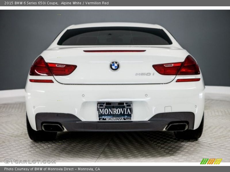 Alpine White / Vermilion Red 2015 BMW 6 Series 650i Coupe