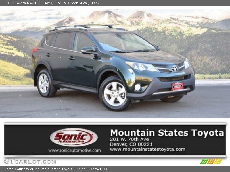 Spruce Green Mica / Black 2013 Toyota RAV4 XLE AWD
